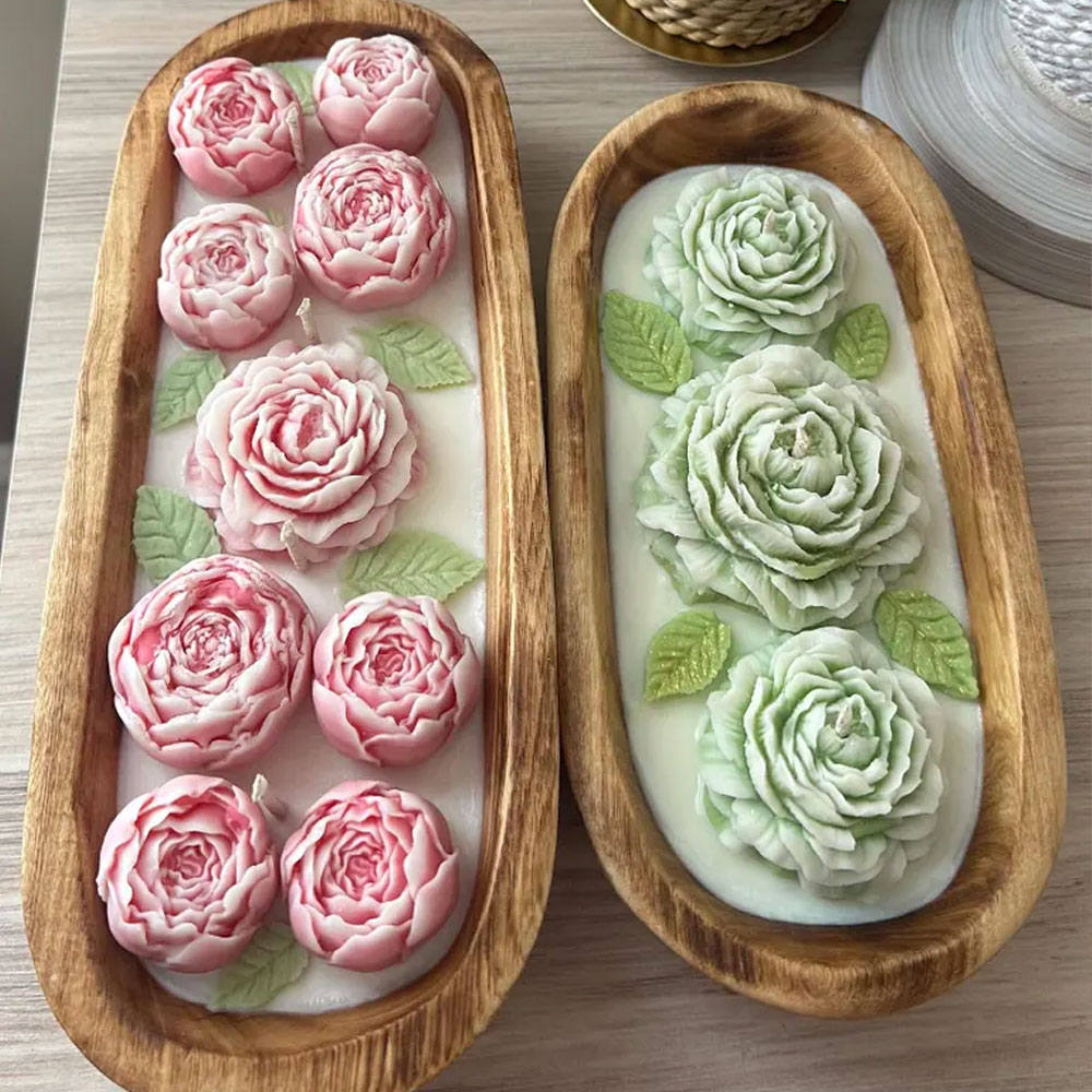 Candle Making Austin - Şakayık Gül Silikon Mum Kalıpları Mum