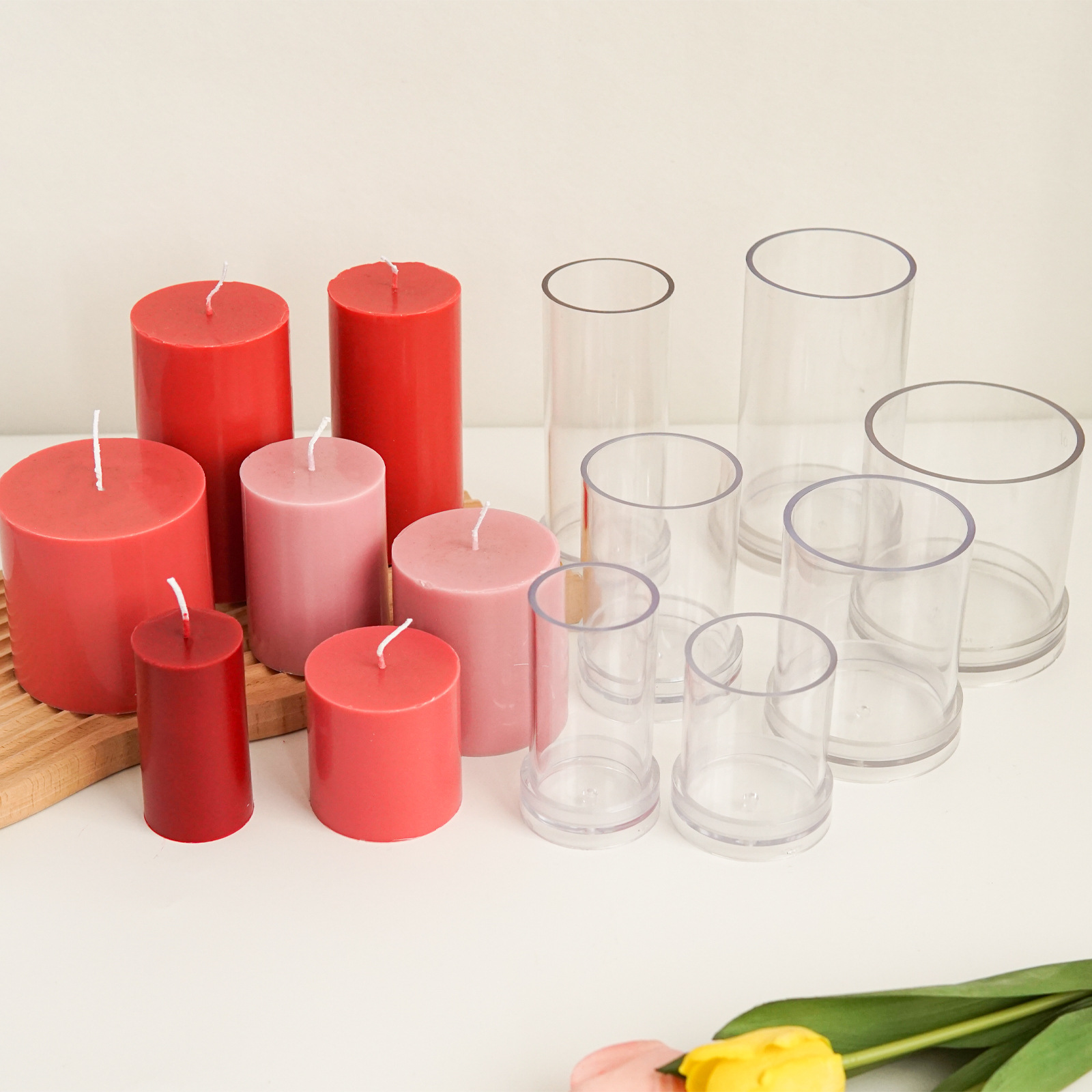 Candle Making Kits - Çeşitli 3D Silindirik Mum Kalıp Plastik