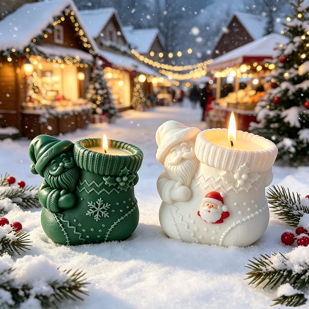 Candle Making Kits - Noel Baba Çorabı Silikon Mum Kalıbı