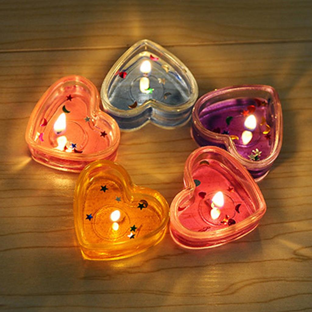 Candle Making Event - Şeffaf Kalp Şeklinde Tealight Mumluklar, Mum