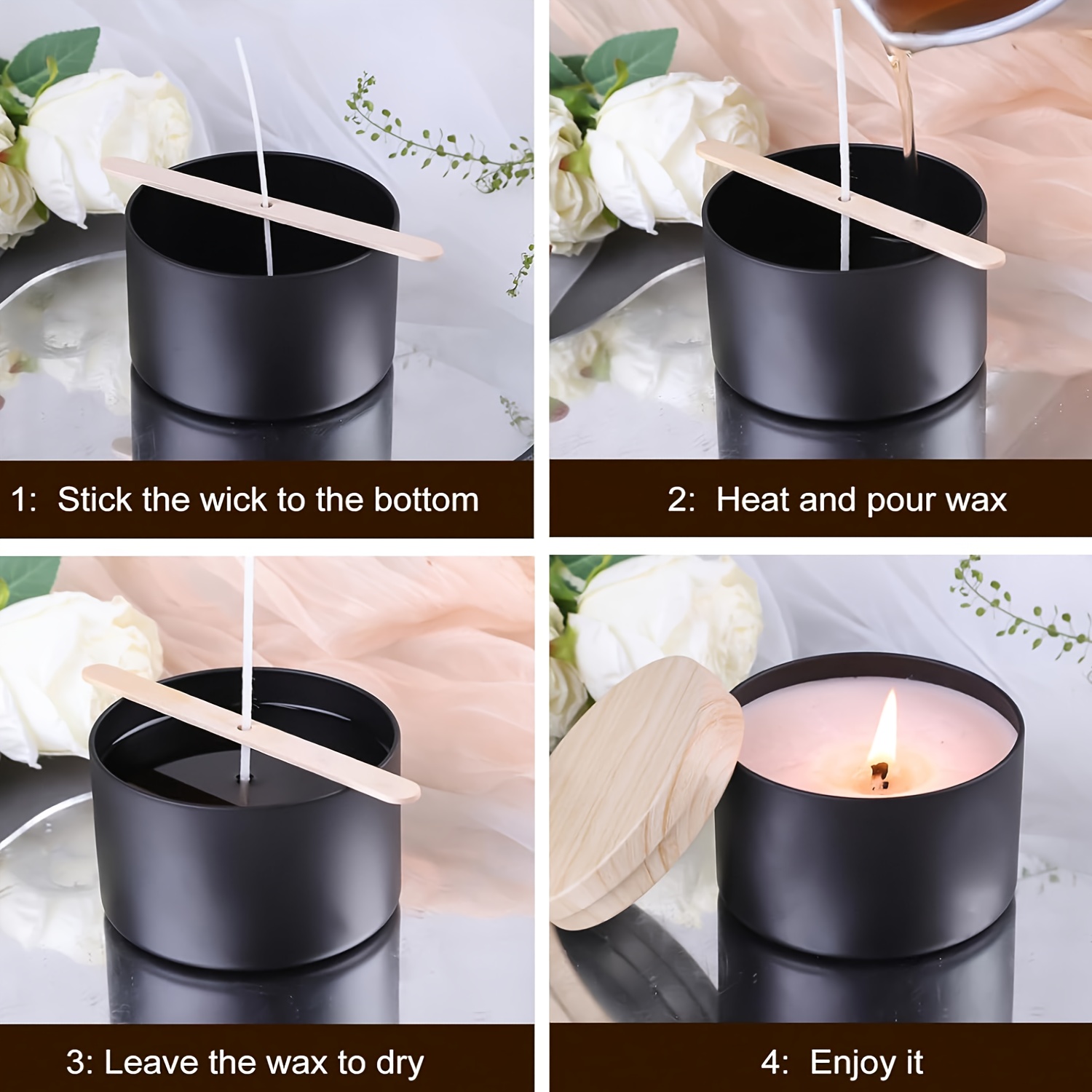 Ahşap kapaklı siyah mum kavano - Candle Making Kit For Kids incelemesi ve fiyatı
