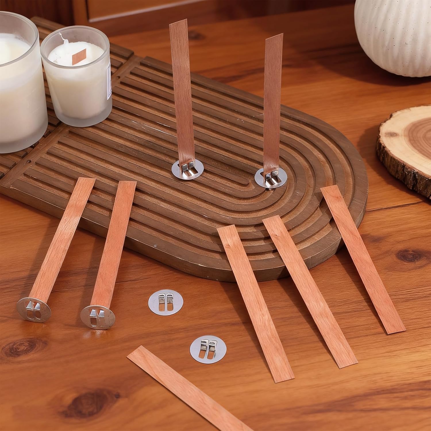 60 adet ahşap fitiller mum yap - Candle Making Wax Melter incelemesi ve fiyatı